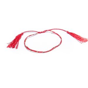 Bits & Pieces - Tasseled Bracelet - Red